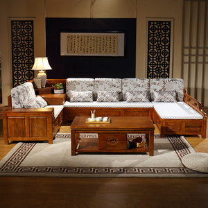 仿古红木沙发香樟木新中式客厅家具储物