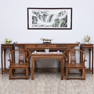 红木中堂六件套中式实木条案供桌